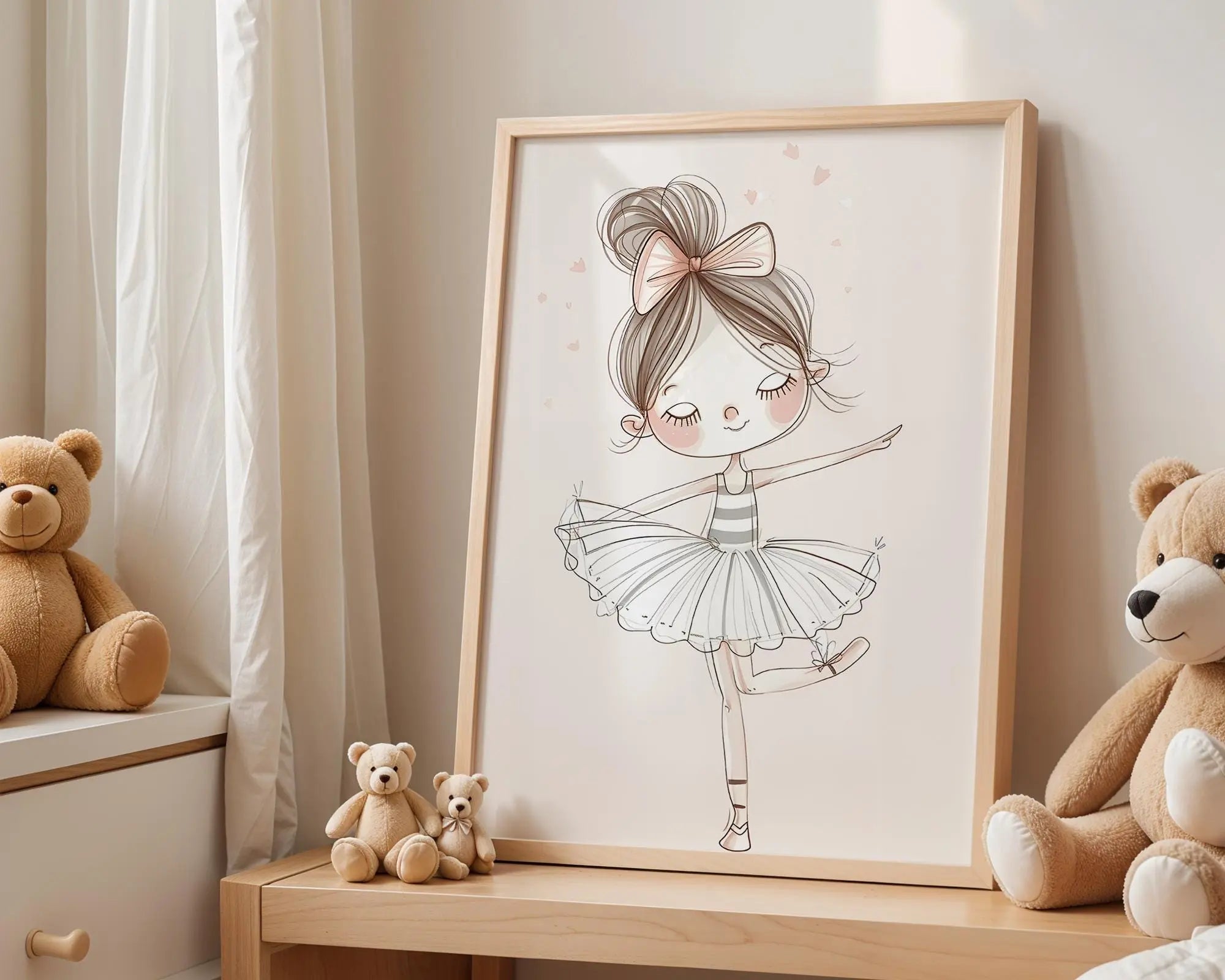 Playroom Ideas | Ballerina Girl Nursery Wall Art | Dance Themed Illustration wall art print, modern home decor, unframed artwork by Nomad & Nest