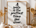 Positive Emotion | A Smile Is The Prettiest Thing Quote | Elegant Typography Wall Art wall art print, modern home decor, unframed artwork by Nomad & Nest