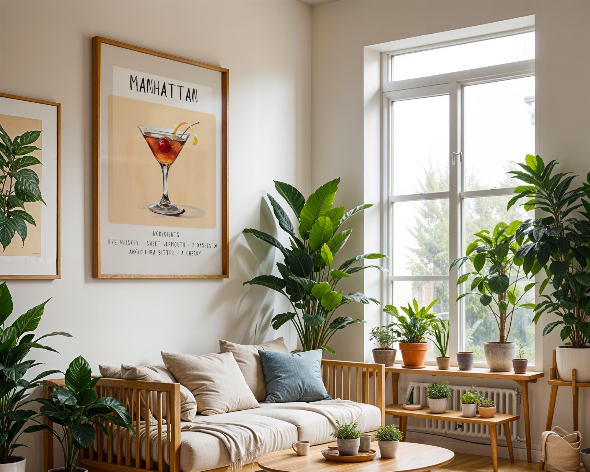 Manhattan Cocktail Art Print | Minimalist Bar Cart Decor wall art print, modern home decor, unframed artwork by Nomad & Nest