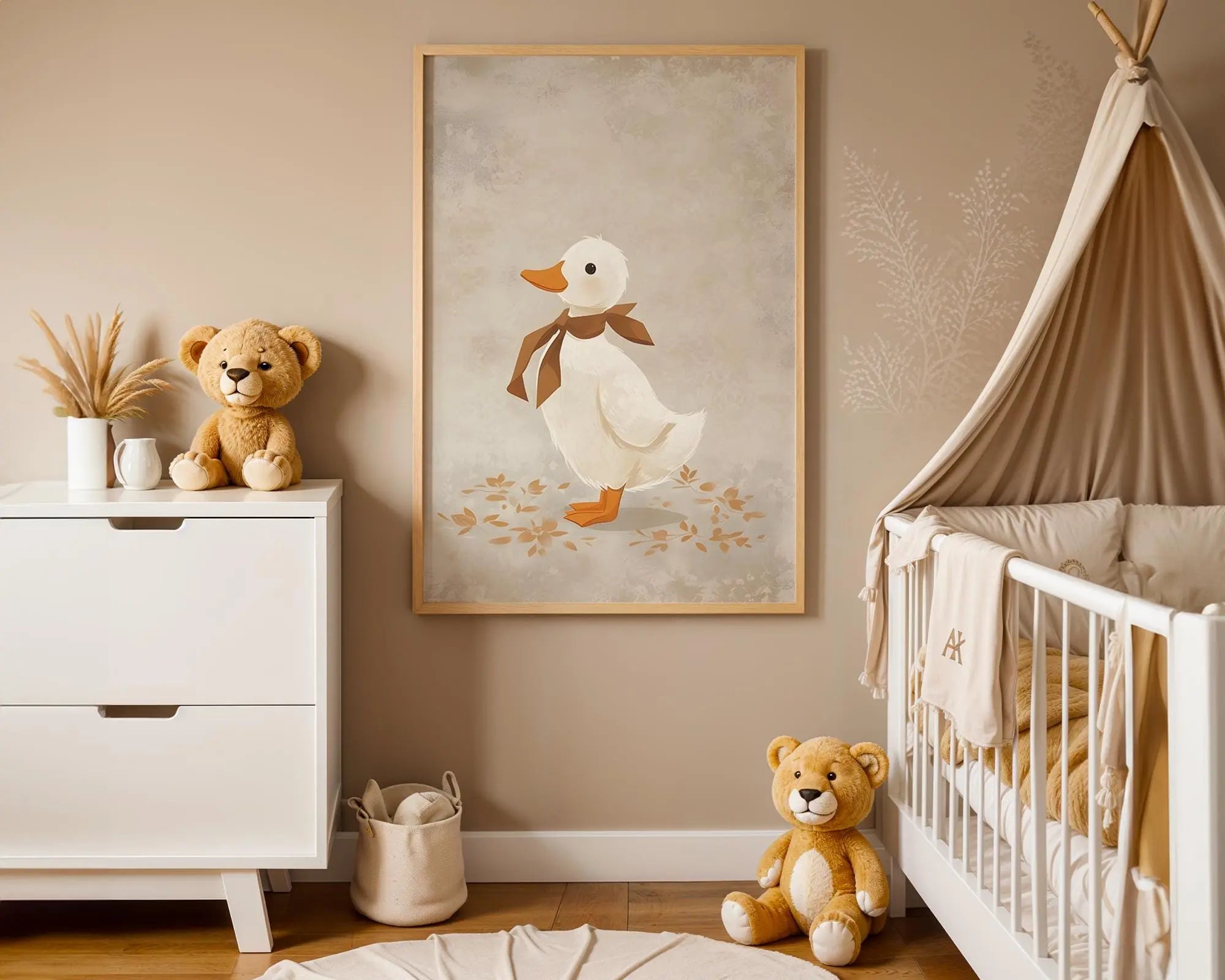 Playroom Ideas | Sweet Duckling Nursery Wall Art – Neutral Baby Room Print wall art print, modern home decor, unframed artwork by Nomad & Nest