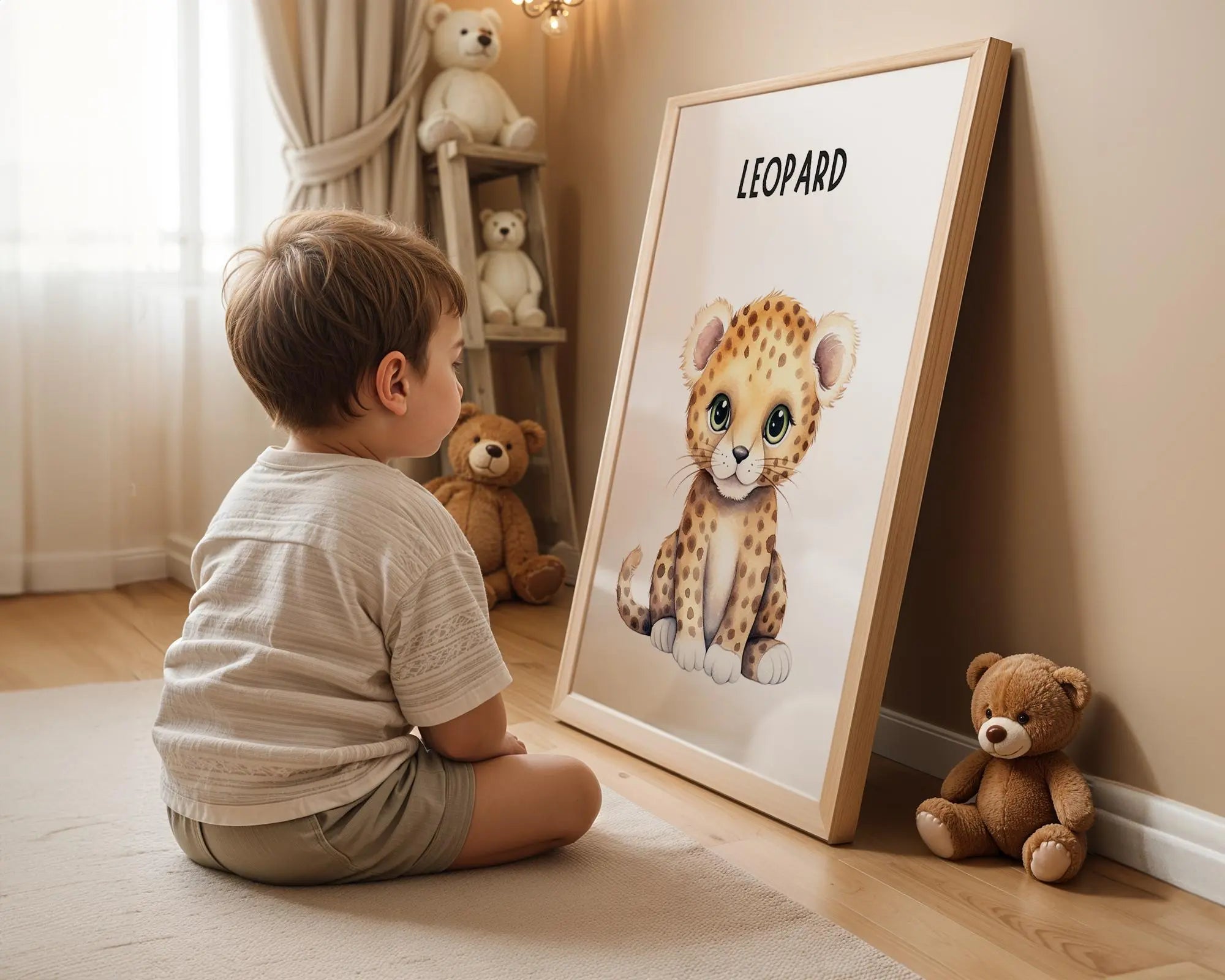 Playroom Ideas | Leopard Wall Art Prints for Kids, Nursery Decor, Safari Animals wall art print, modern home decor, unframed artwork by Nomad & Nest