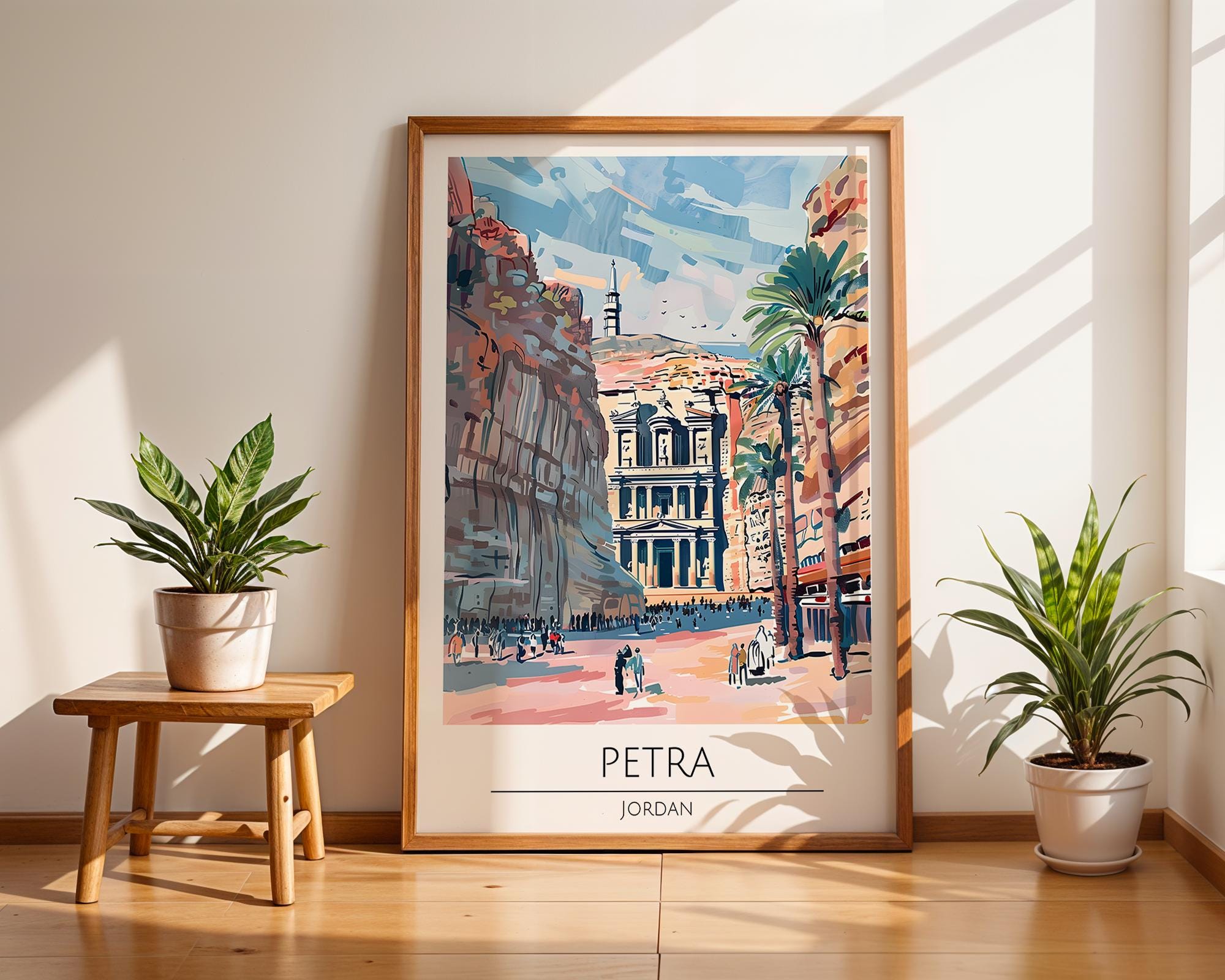Petra Jordan Art Print | Ancient Architecture Travel Poster wall art print, modern home decor, unframed artwork by Nomad & Nest