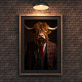 Highland Cow in Red Plaid Suit Print – Quirky Farmhouse Wall Art wall art print, modern home decor, unframed artwork by Nomad & Nest