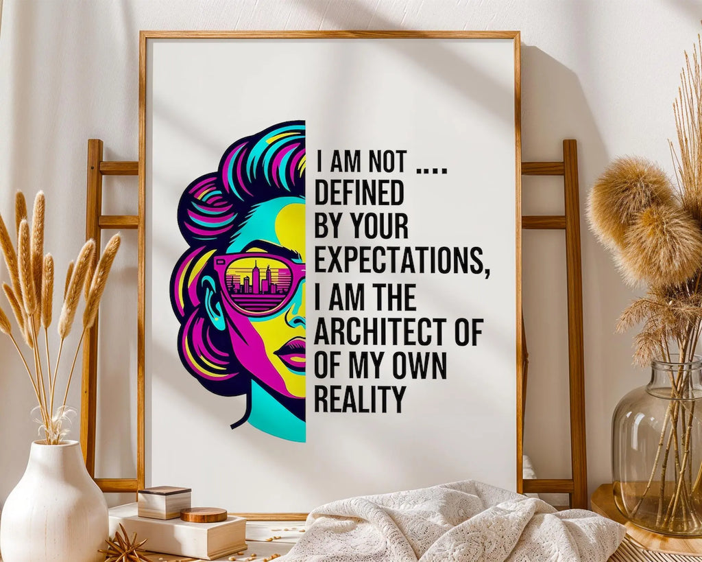 Positive Emotion | I Am Not Defined By Your Expectations Quote Print | Empowering Modern Wall Art wall art print, modern home decor, unframed artwork by Nomad & Nest