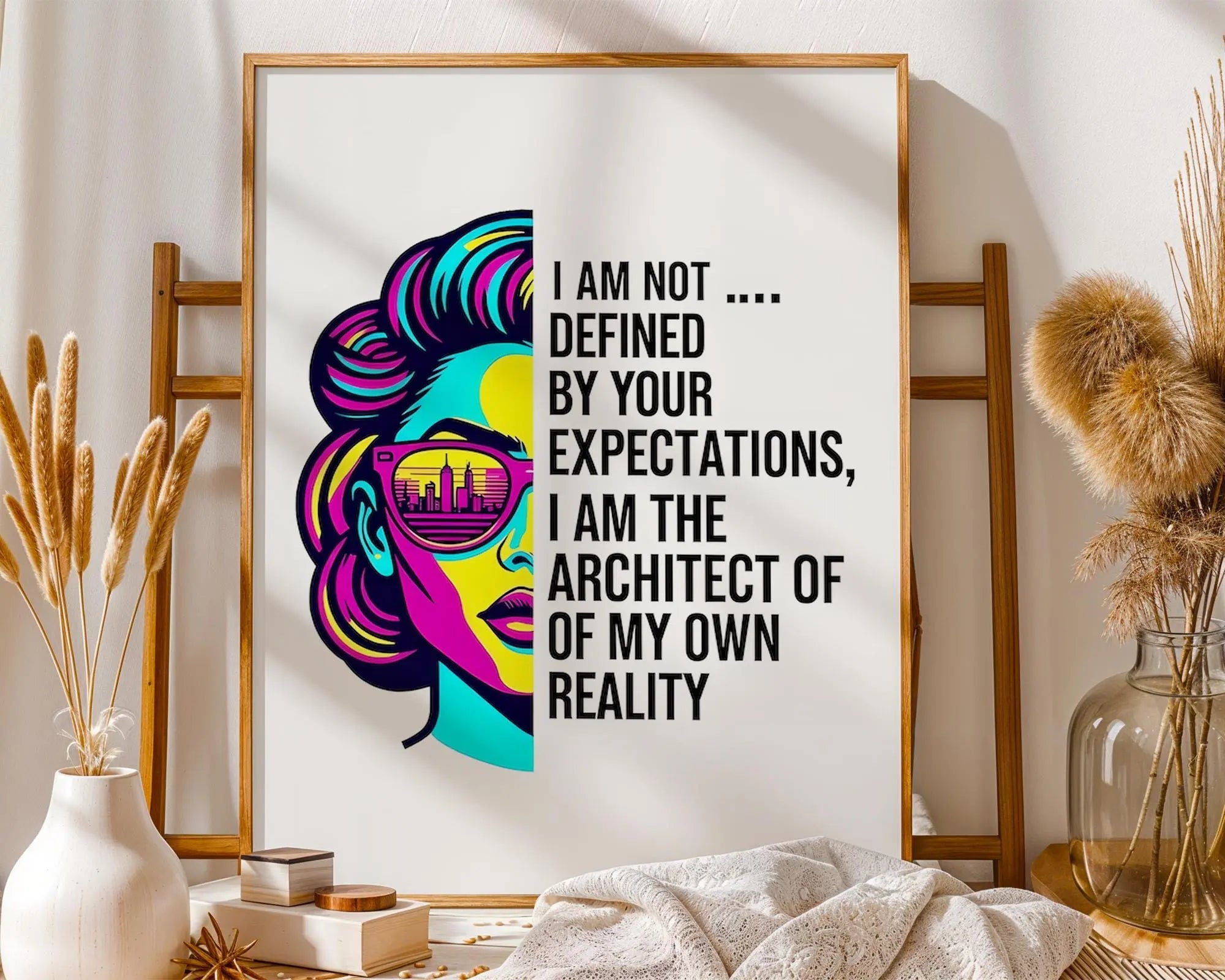 Positive Emotion | I Am Not Defined By Your Expectations Quote Print | Empowering Modern Wall Art wall art print, modern home decor, unframed artwork by Nomad & Nest