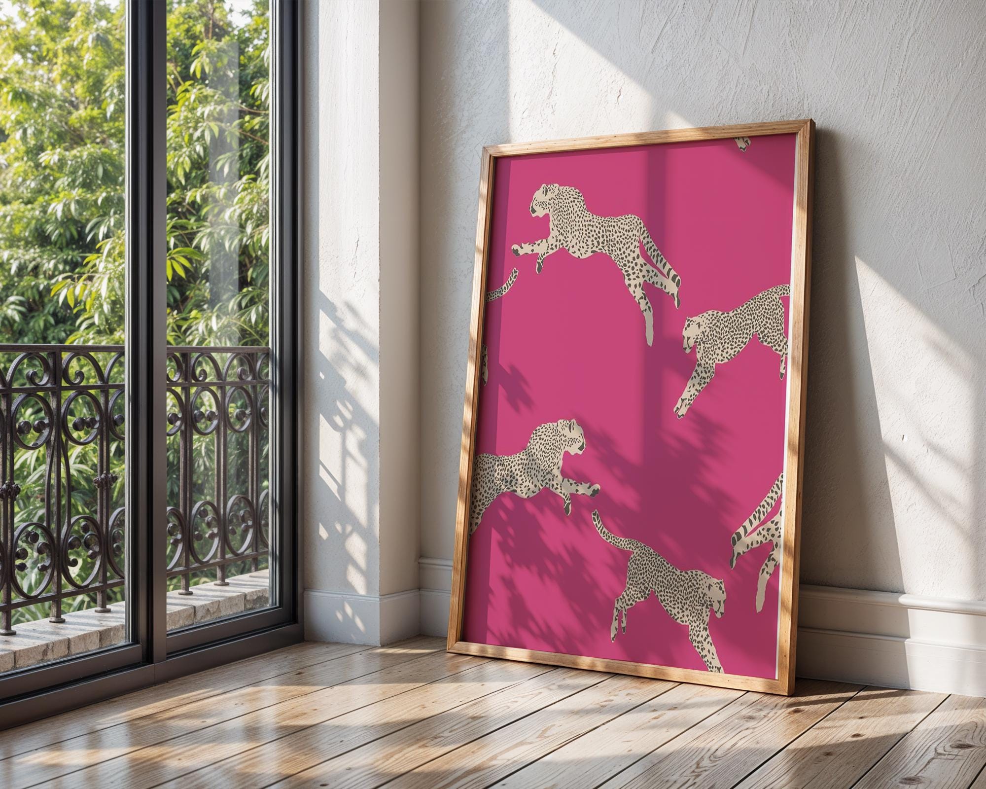 Pink Cheetah Print | Modern Animal Illustration, Safari Decor wall art print, modern home decor, unframed artwork by Nomad & Nest