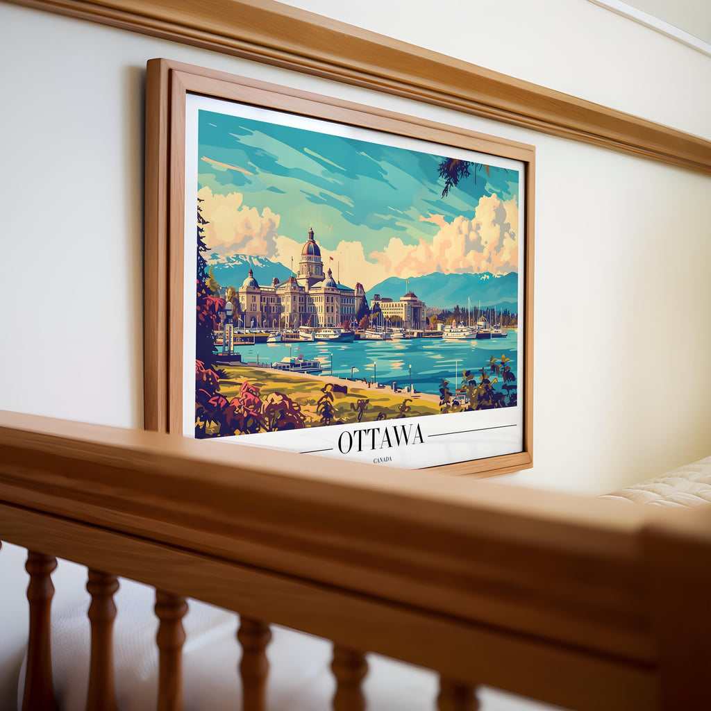 Ottawa Canada Travel Poster | Parliament Hill Vintage-Inspired Art Print wall art print, modern home decor, unframed artwork by Nomad & Nest