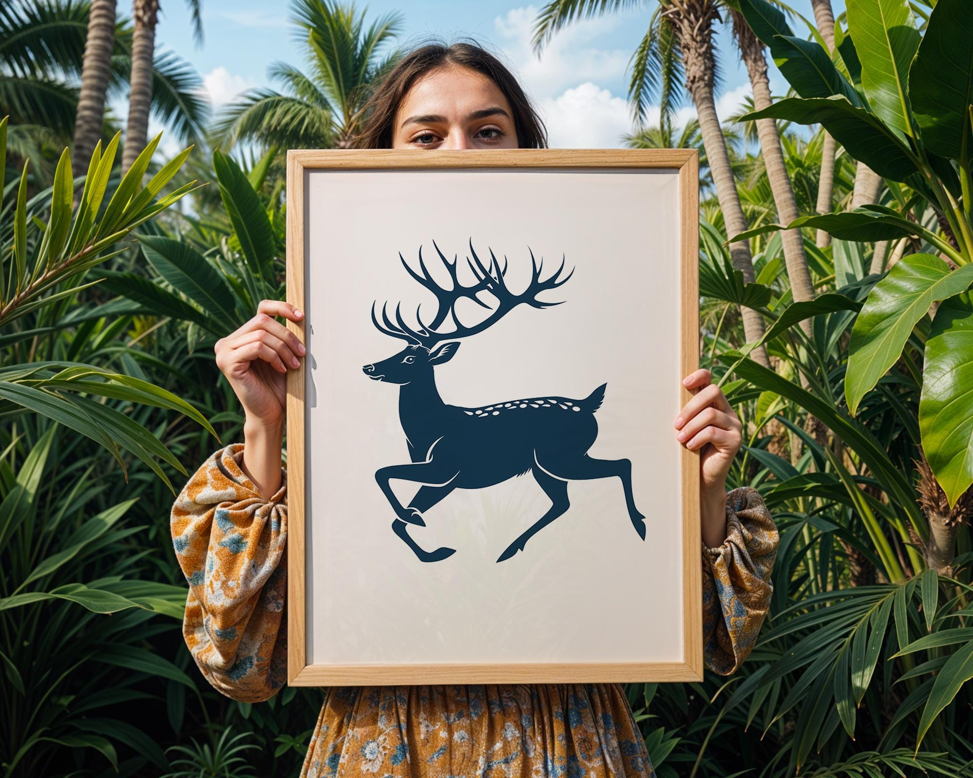 Minimalist Deer Art Print, Wildlife Illustration, Nature Decor wall art print, modern home decor, unframed artwork by Nomad & Nest
