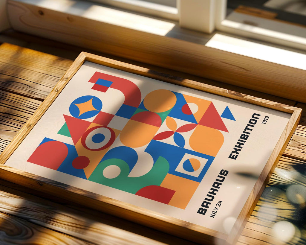 Bauhaus Poster Exhibition Art Print | Mid-Century Modern Geometric wall art print, modern home decor, unframed artwork by Nomad & Nest