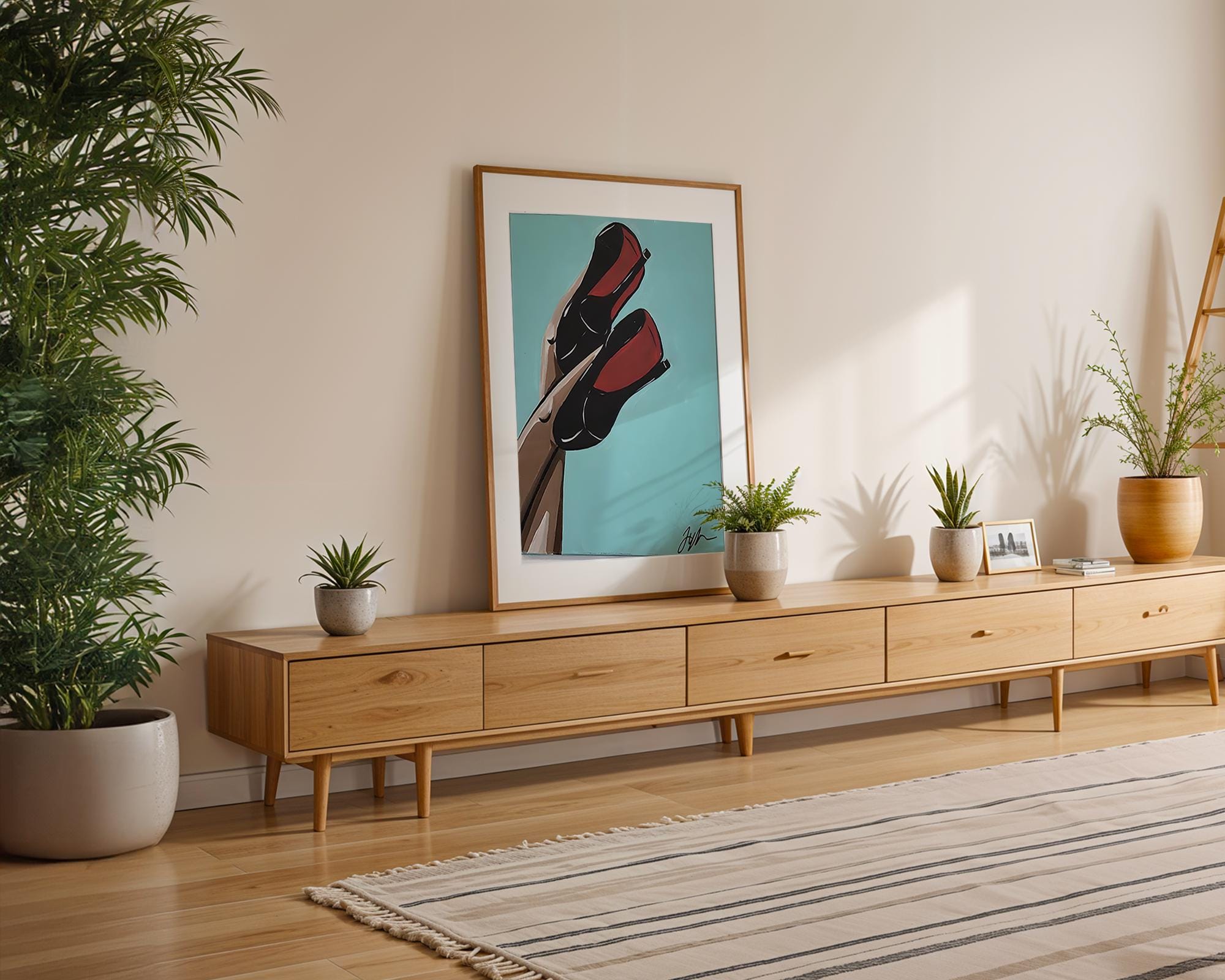 Modern Pop Art | Red Bottom Heels Fashion Print | Chic Minimalist wall art print, modern home decor, unframed artwork by Nomad & Nest