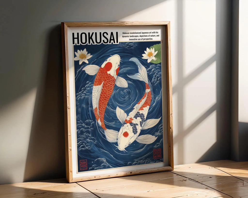 Japanese Poster | Koi Fish Art Print –  Hokusai Style, Zen Decor wall art print, modern home decor, unframed artwork by Nomad & Nest