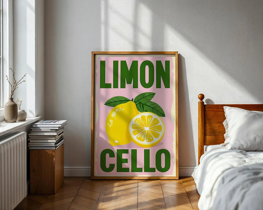 Positive Emotion | Limoncello Wall Art | Italian Lemon Illustration | Retro Kitchen Poster | Mediterranean Summer Decor wall art print, modern home decor, unframed artwork by Nomad & Nest