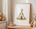 Playroom Ideas | Teepee Nursery Wall Art | Boho Tribal Tent Baby Decor wall art print, modern home decor, unframed artwork by Nomad & Nest