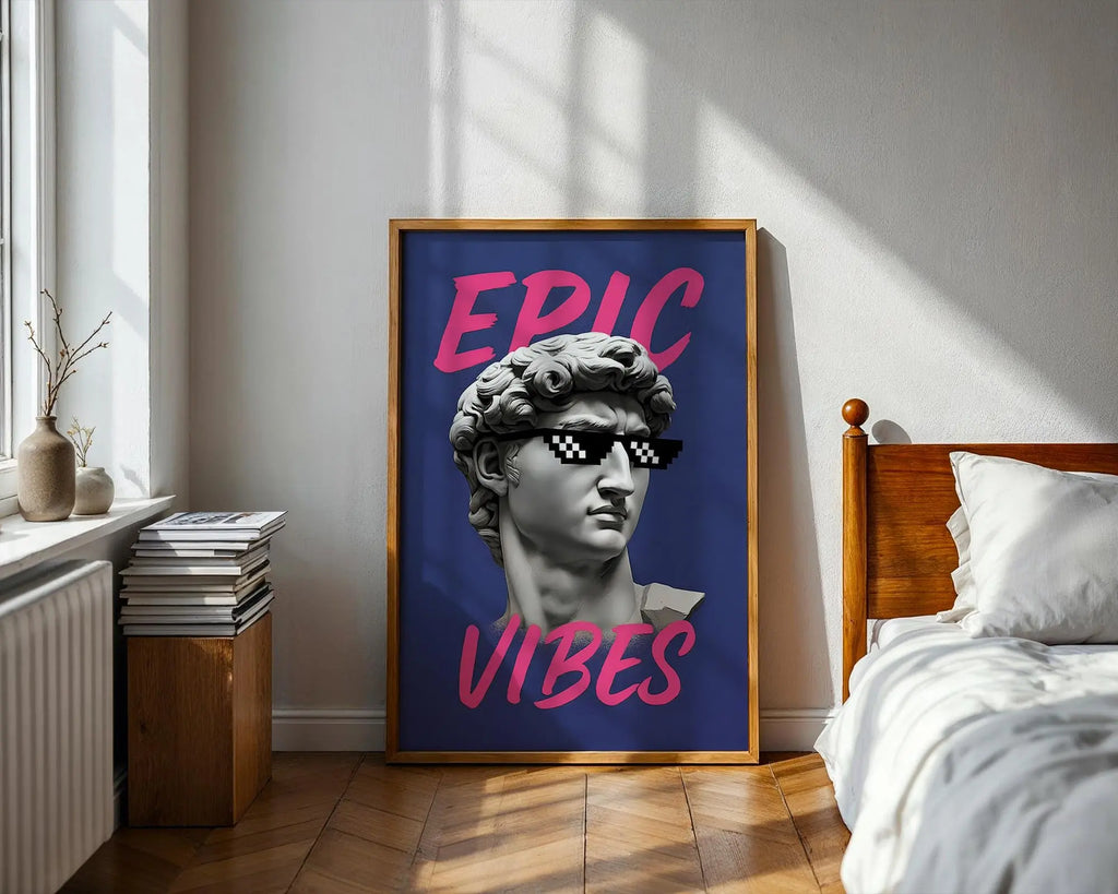 Classical Statue Print | Sunglasses Pop Art Poster wall art print, modern home decor, unframed artwork by Nomad & Nest
