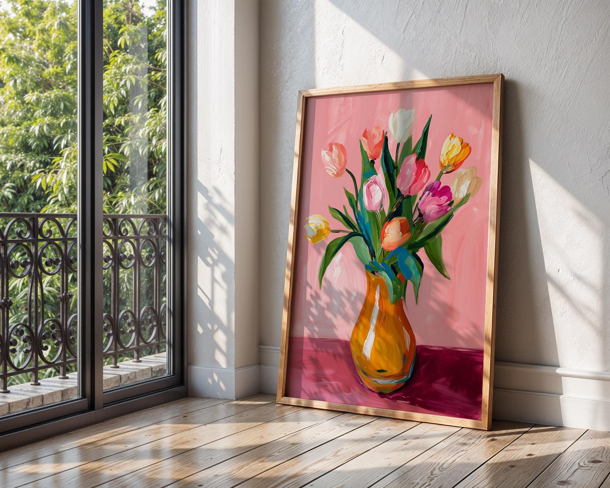 Colourful Prints | Tulips Floral Wall Art |  Botanical Print wall art print, modern home decor, unframed artwork by Nomad & Nest