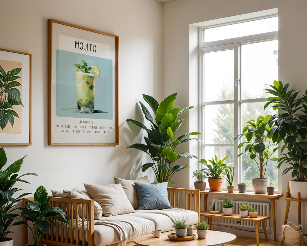Mojito Cocktail Art Print | Minimalist Bar Cart Decor wall art print, modern home decor, unframed artwork by Nomad & Nest