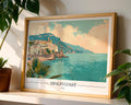 Amalfi Coast Italy Travel Poster | Retro Mediterranean Coastal Print wall art print, modern home decor, unframed artwork by Nomad & Nest