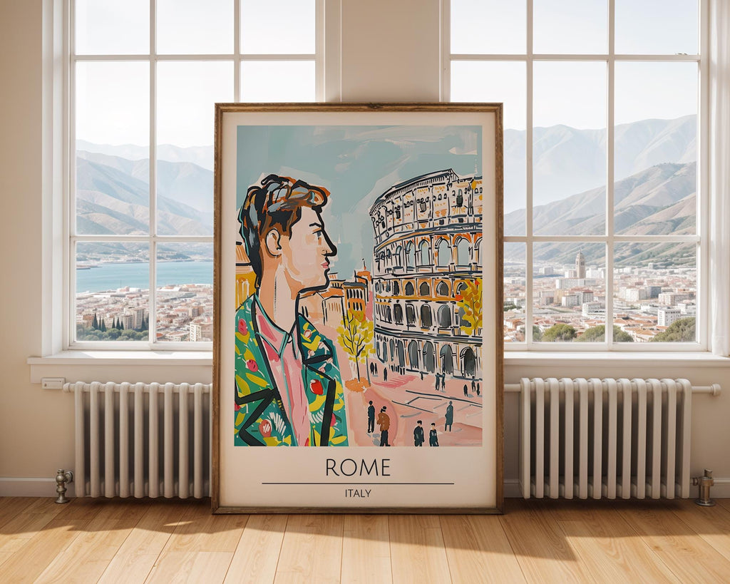 Rome Colosseum Travel Poster | Vintage Italian Architecture Art Print wall art print, modern home decor, unframed artwork by Nomad & Nest