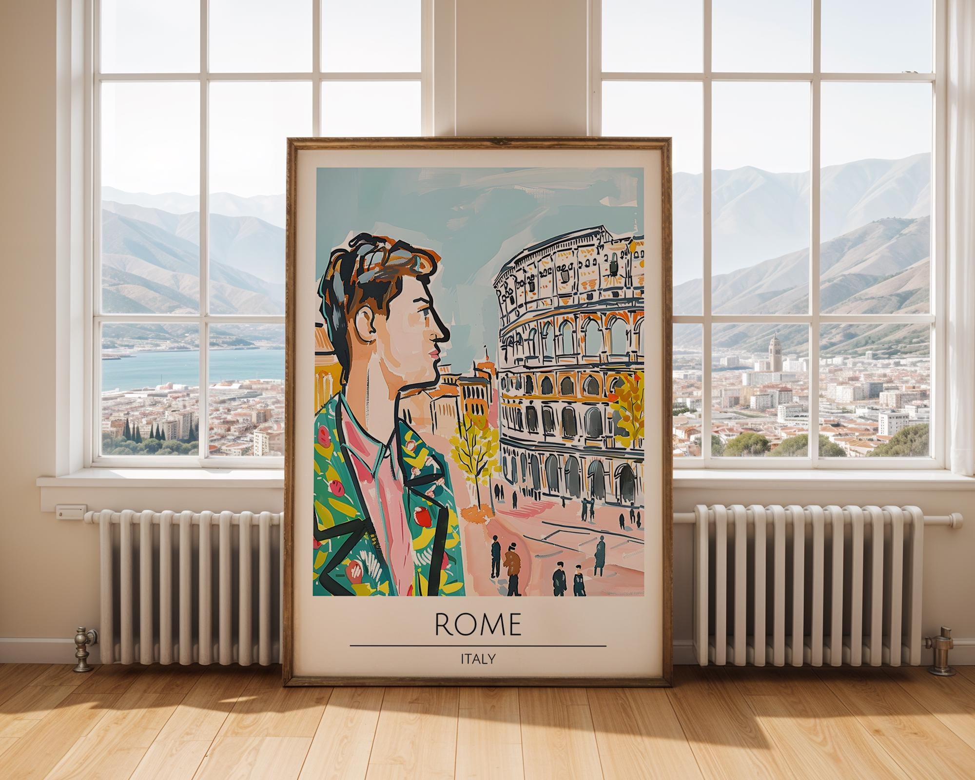 Rome Colosseum Travel Poster | Vintage Italian Architecture Art Print wall art print, modern home decor, unframed artwork by Nomad & Nest