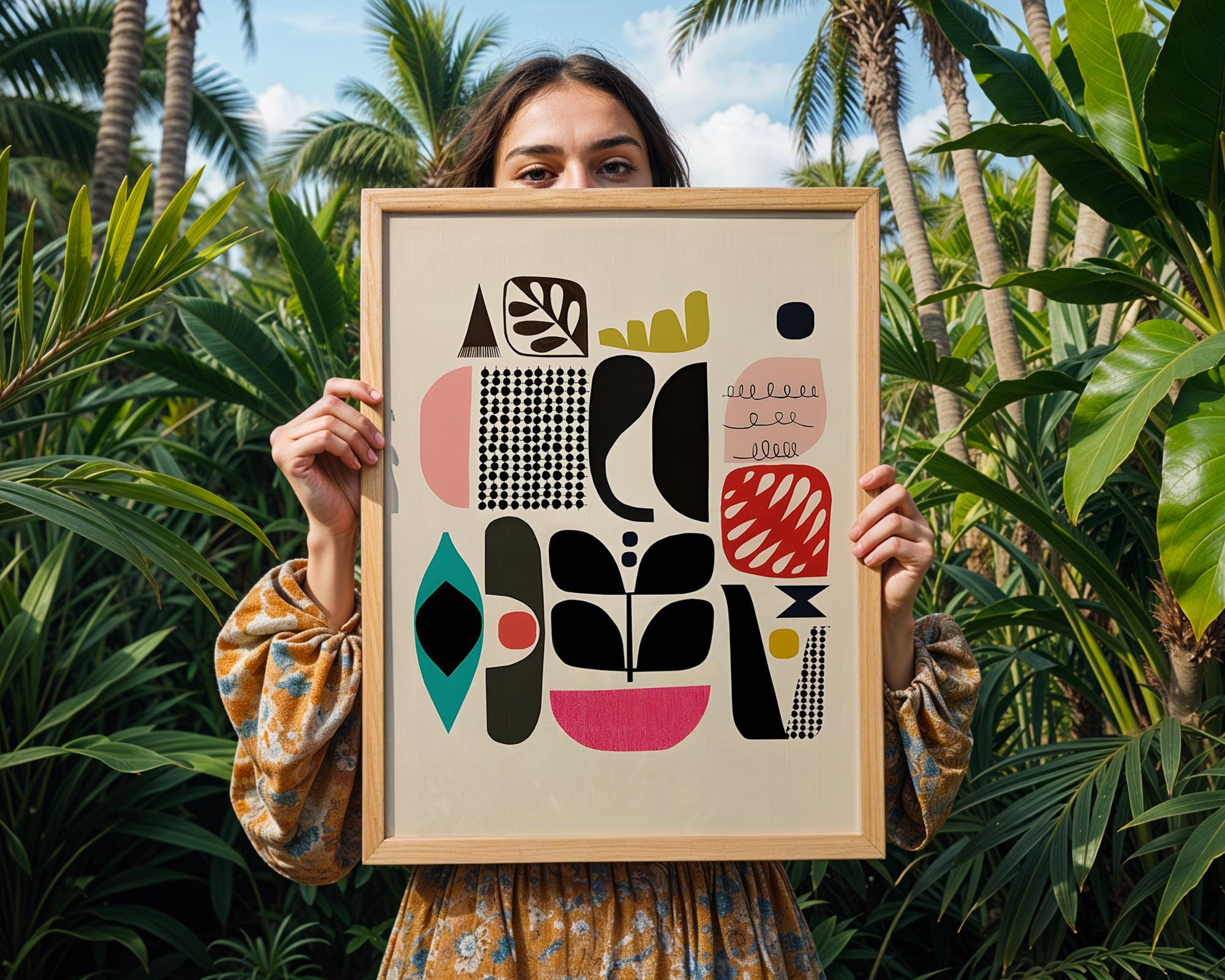 Mid-Century Modern Art Print | Colorful Abstract Geometric Shapes wall art print, modern home decor, unframed artwork by Nomad & Nest