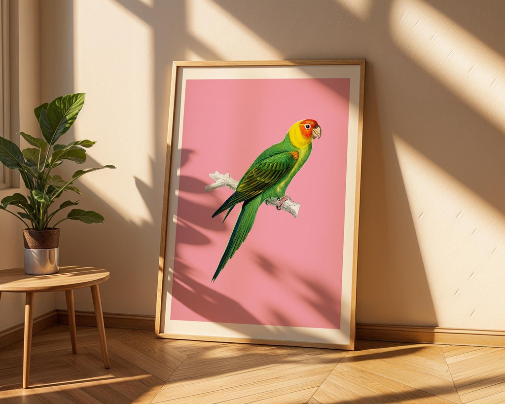 Green Parrot Wall Art | Tropical Bird Poster, Nature Print wall art print, modern home decor, unframed artwork by Nomad & Nest
