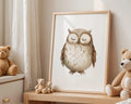 Playroom Ideas | Sleeping Owl Nursery Wall Art | Woodland Bird Baby Decor wall art print, modern home decor, unframed artwork by Nomad & Nest