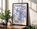 Positive Emotion | Flourish in Your Own Time & Space | Blue Botanical Line Art, Motivational Floral Print wall art print, modern home decor, unframed artwork by Nomad & Nest