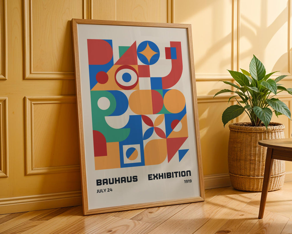 Bauhaus Poster Exhibition Art Print | Mid-Century Modern Geometric wall art print, modern home decor, unframed artwork by Nomad & Nest