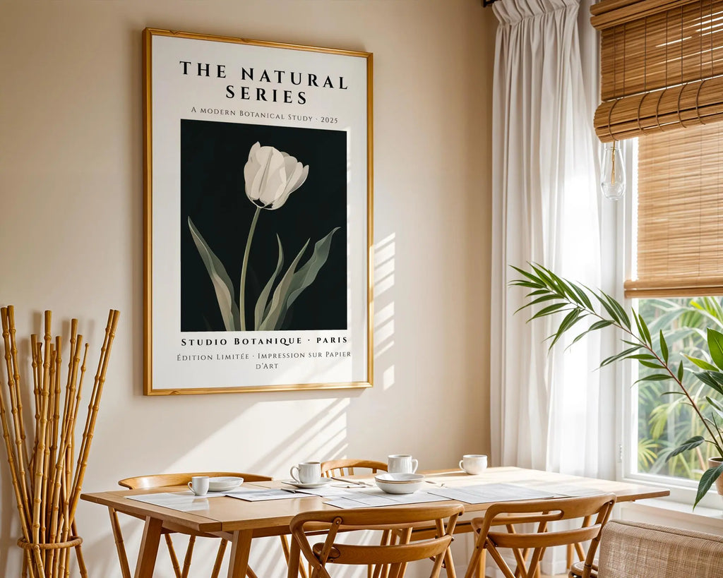 White Tulip Print • Elegant Botanical Wall Art, Modern Interiors wall art print, modern home decor, unframed artwork by Nomad & Nest