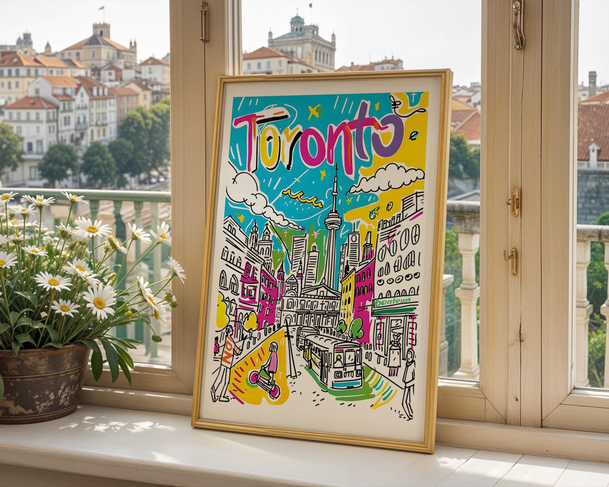 Toronto Skyline Art Print | Colorful Cityscape Illustration wall art print, modern home decor, unframed artwork by Nomad & Nest