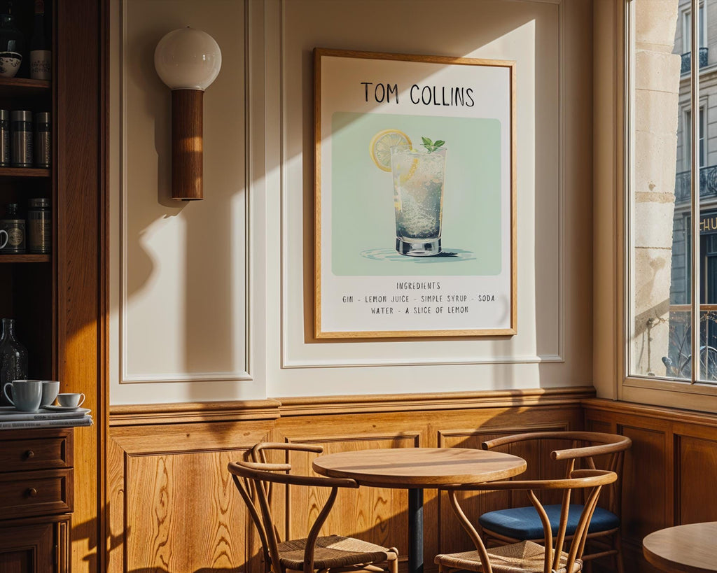 Tom Collins Cocktail Print | Minimalist Bar Cart Art wall art print, modern home decor, unframed artwork by Nomad & Nest
