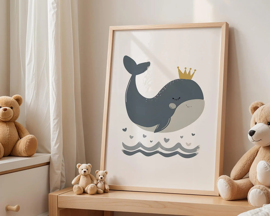 Playroom Ideas | Whale Nursery Art | Coastal Boho Ocean Wall Print wall art print, modern home decor, unframed artwork by Nomad & Nest
