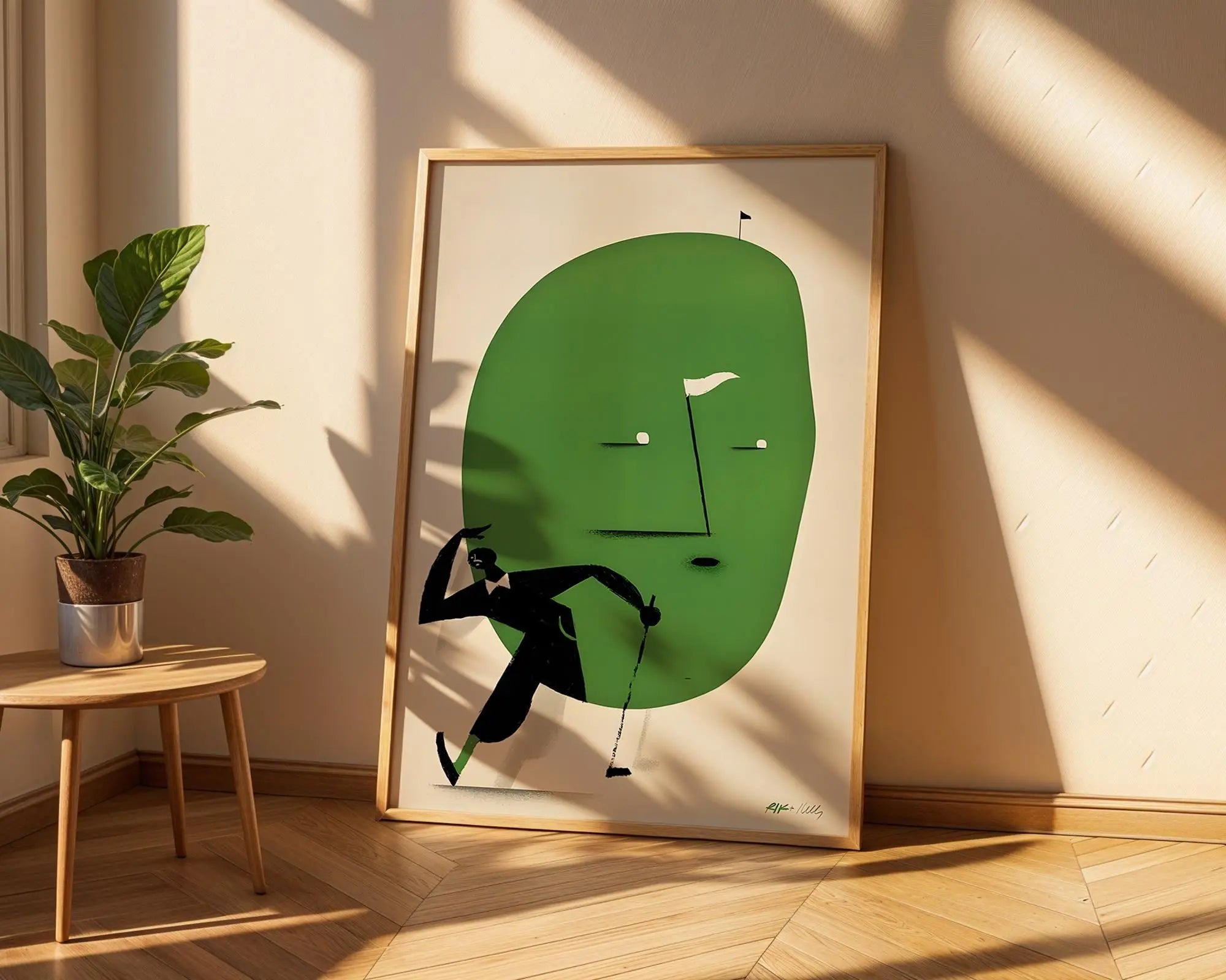 Modern Golf Art Print | Abstract Golfer Illustration wall art print, modern home decor, unframed artwork by Nomad & Nest