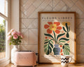 Vintage Floral Vase Art Print | Abstract Botanical Poster wall art print, modern home decor, unframed artwork by Nomad & Nest