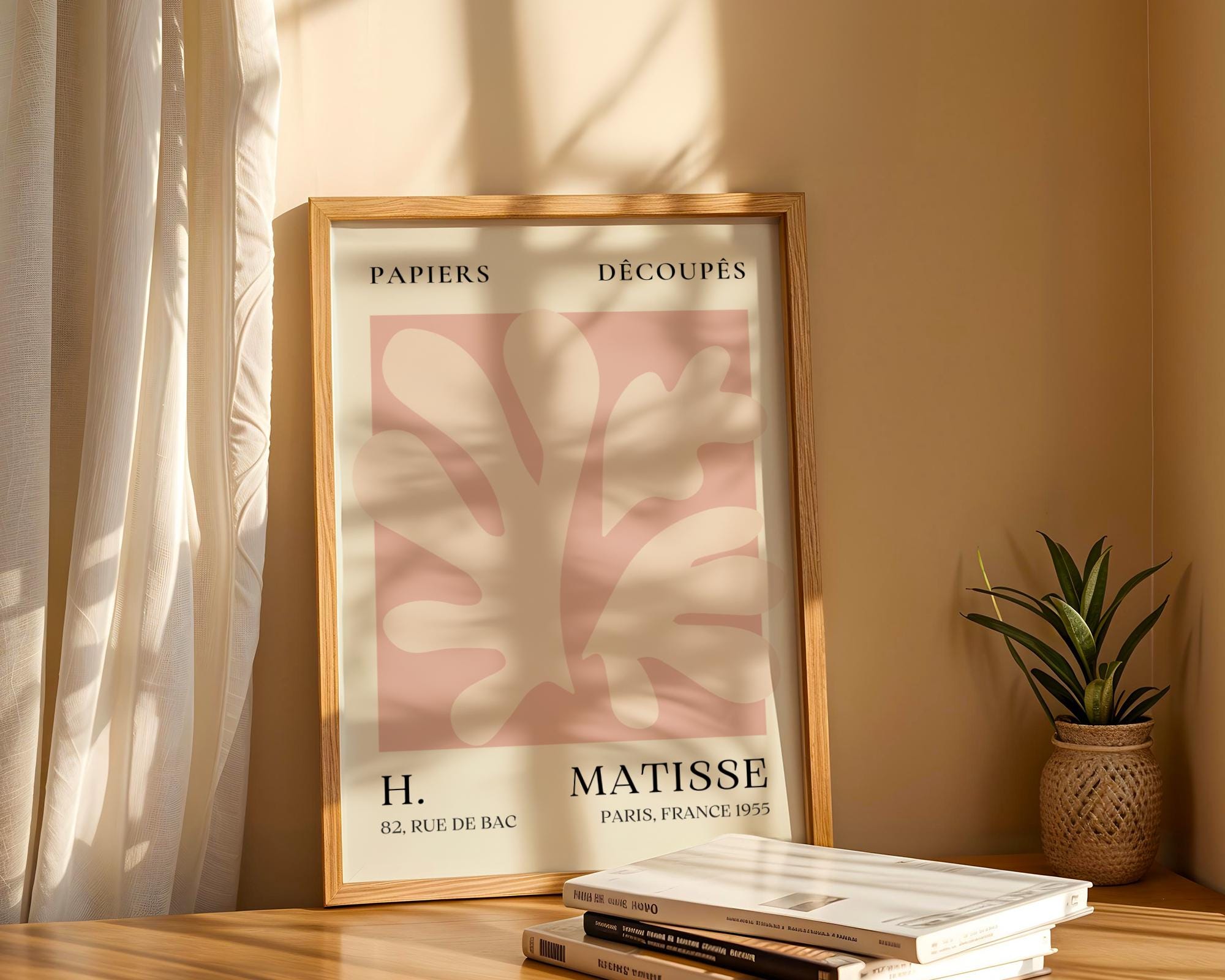 Henri Matisse Print | Cut-Out Poster | Pale Coral Botanical, Minimalist Wall Art wall art print, modern home decor, unframed artwork by Nomad & Nest