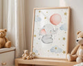 Playroom Ideas | Elephant Balloon Nursery Wall Art | Neutral Baby Decor wall art print, modern home decor, unframed artwork by Nomad & Nest