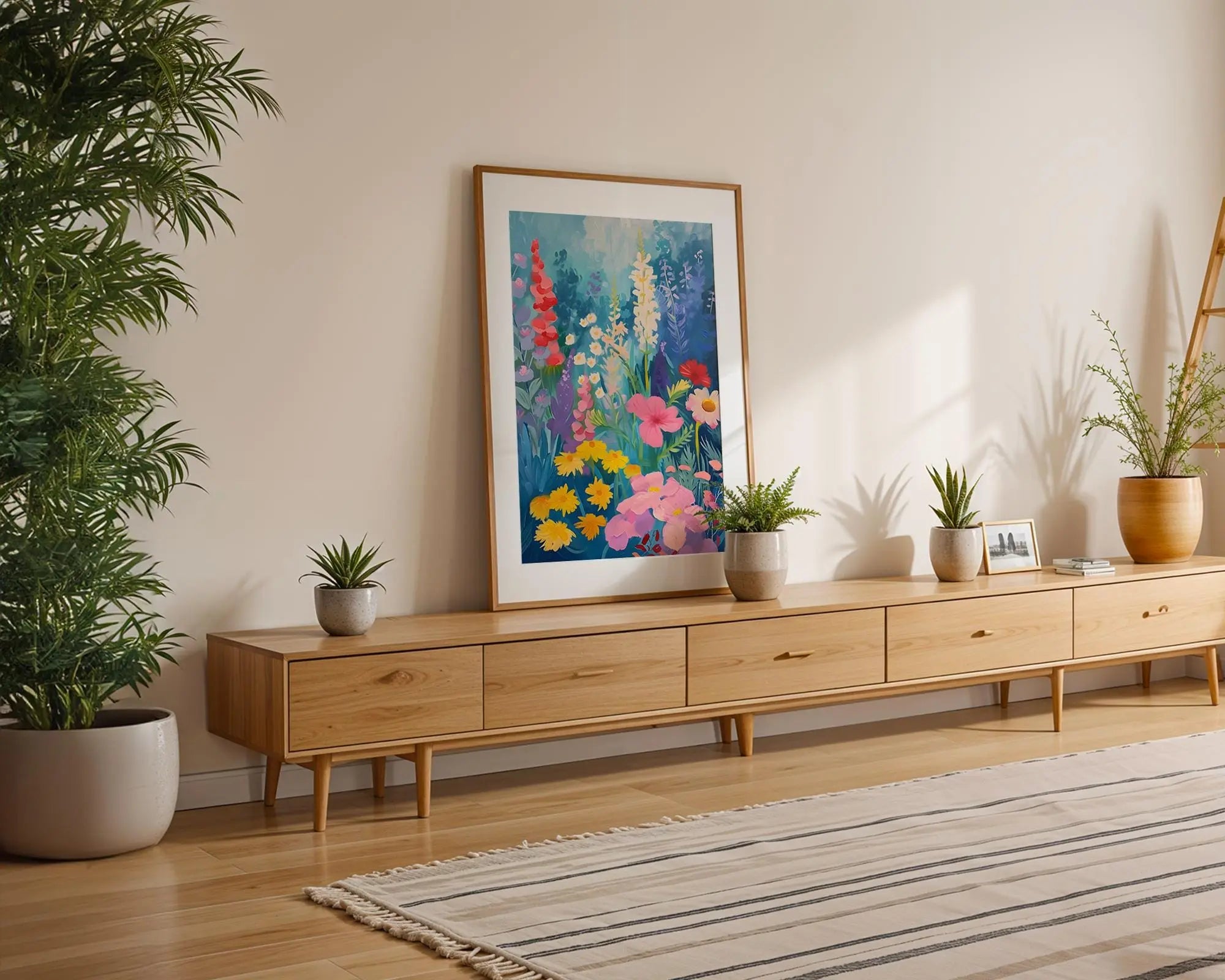 Modern Pop Art | Wildflower Garden Painting Print | Botanical Floral wall art print, modern home decor, unframed artwork by Nomad & Nest
