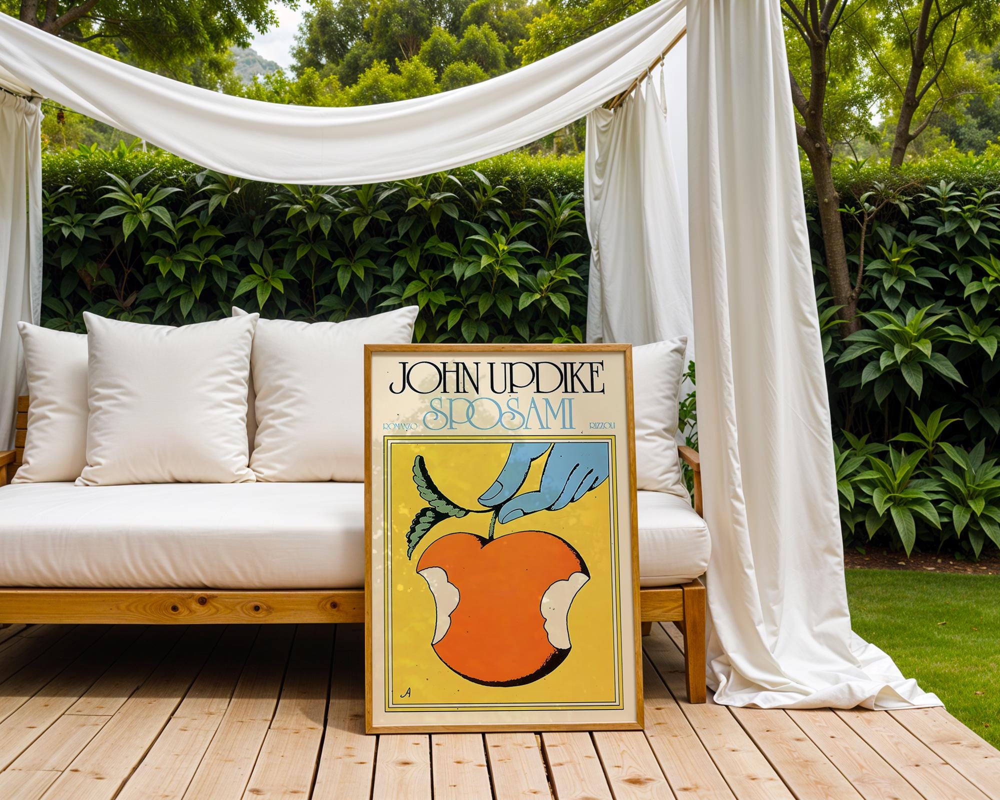 Retro Pop Art Apple Print | Vintage Book Cover Illustration wall art print, modern home decor, unframed artwork by Nomad & Nest