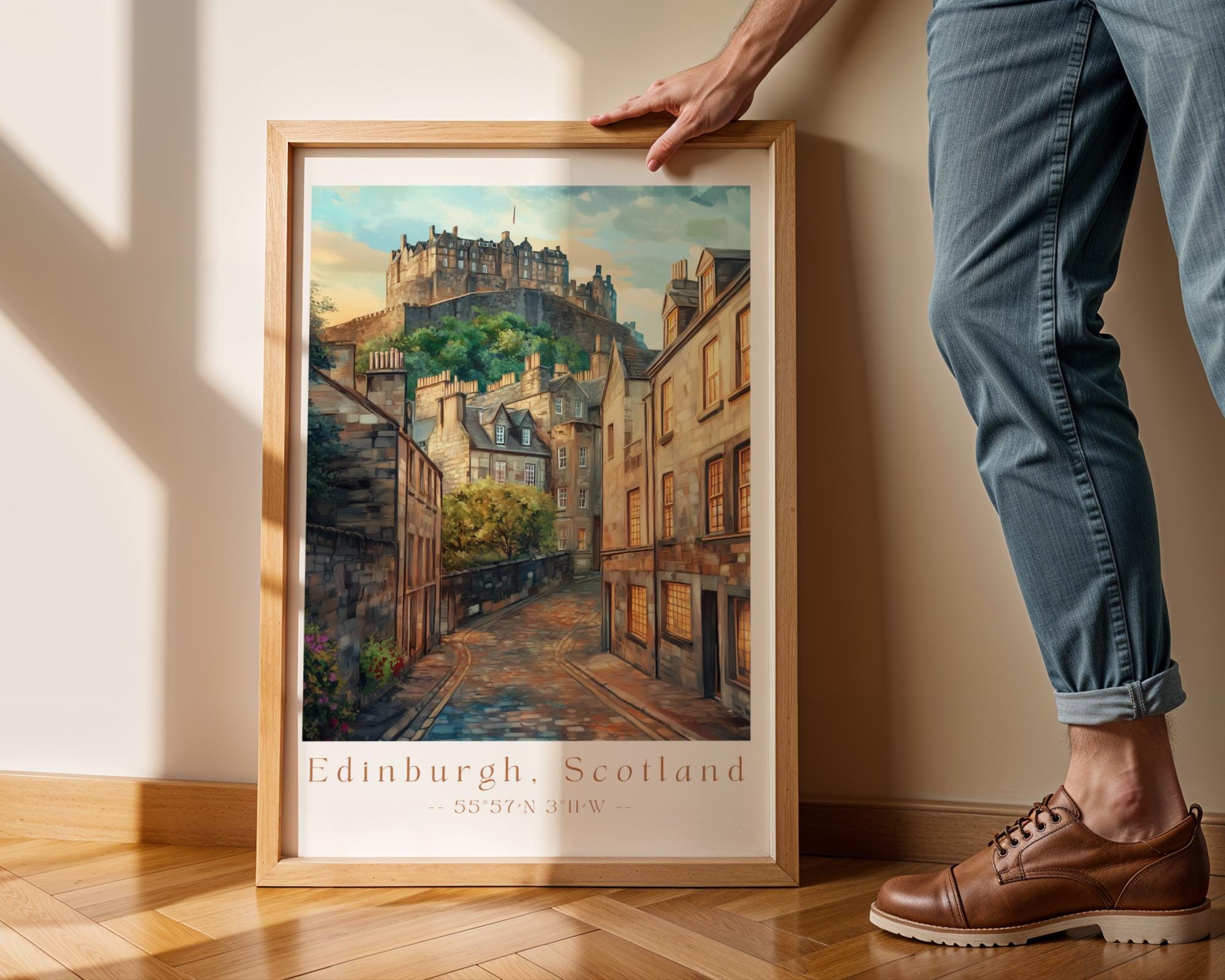 Edinburgh Castle Art Print – Scottish Travel Poster wall art print, modern home decor, unframed artwork by Nomad & Nest