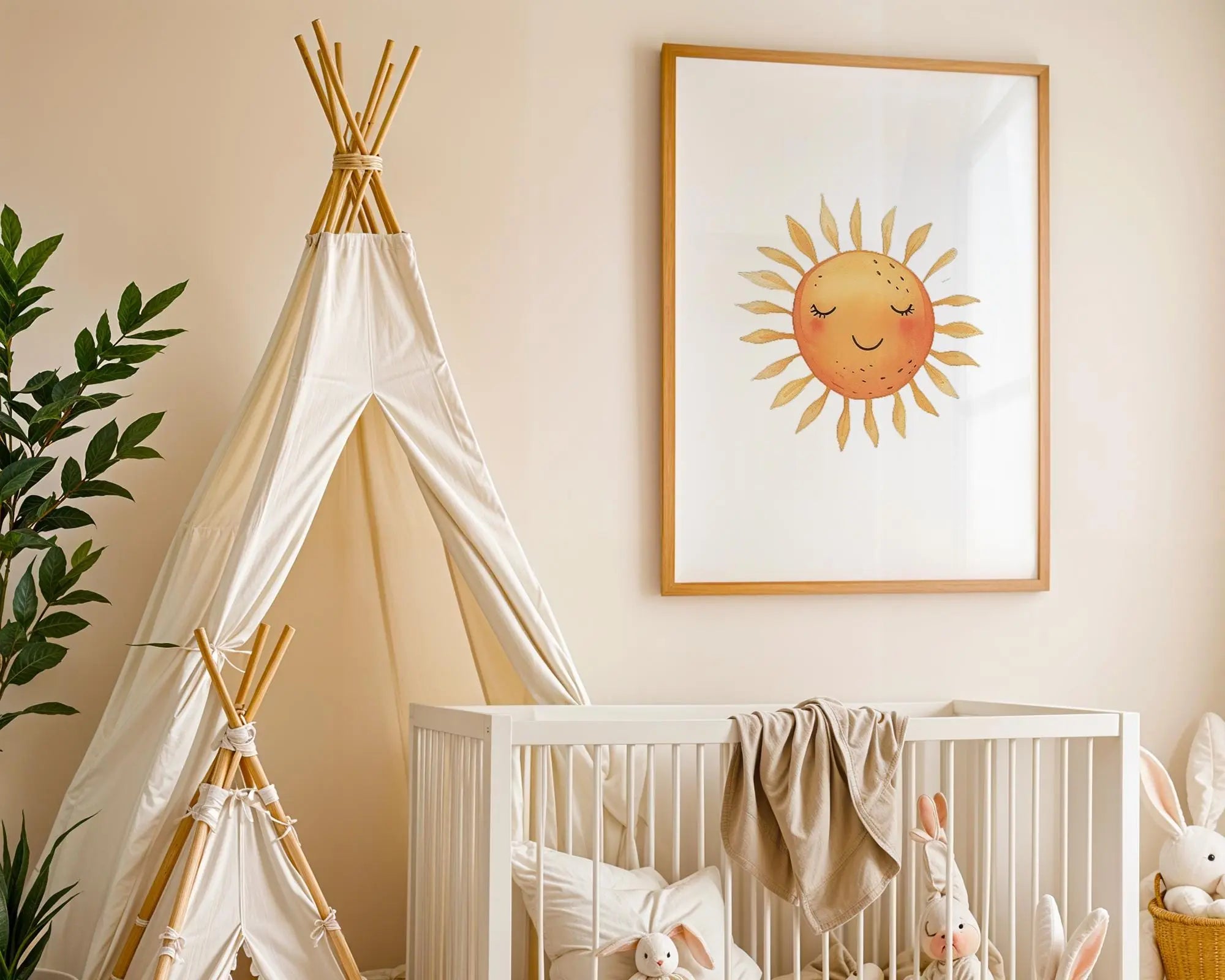 Playroom Ideas | Smiling Sun Nursery Wall Art | Happy Baby Room Decor wall art print, modern home decor, unframed artwork by Nomad & Nest