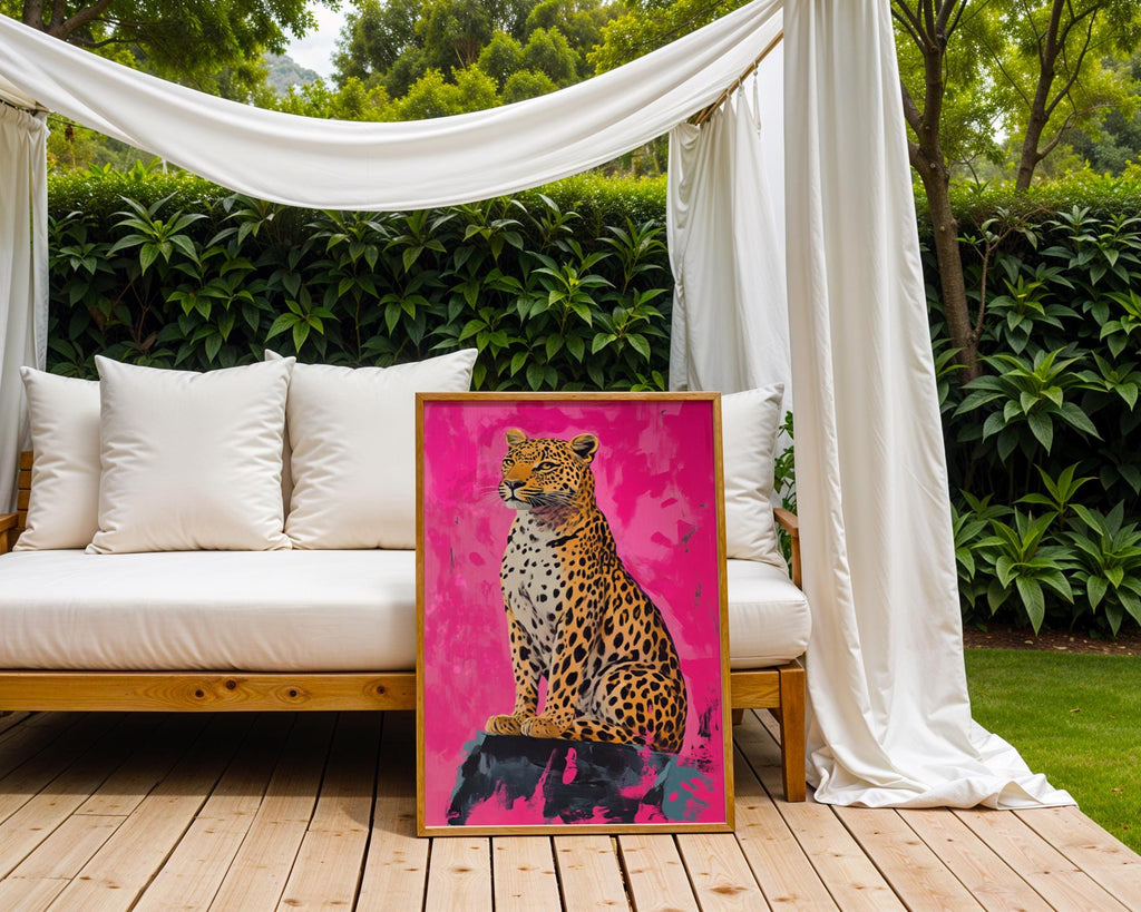 Pink Leopard Art Print | Modern Jungle Animal Poster wall art print, modern home decor, unframed artwork by Nomad & Nest