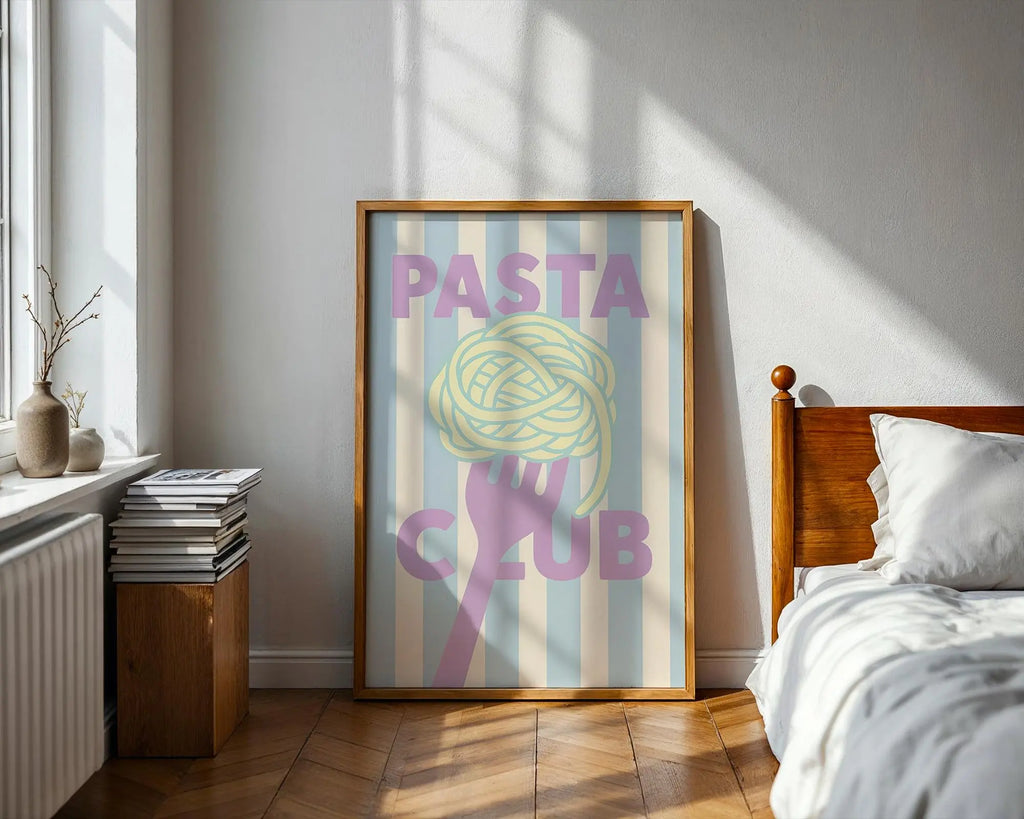 Pasta Club Print | Playful Italian Kitchen Wall Art wall art print, modern home decor, unframed artwork by Nomad & Nest