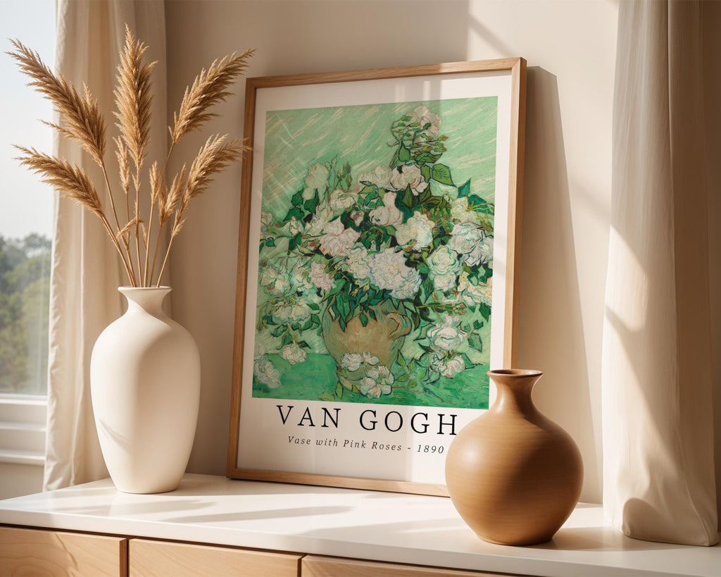 Van Gogh Print | Pink Roses  - Vintage Botanical Wall Art wall art print, modern home decor, unframed artwork by Nomad & Nest