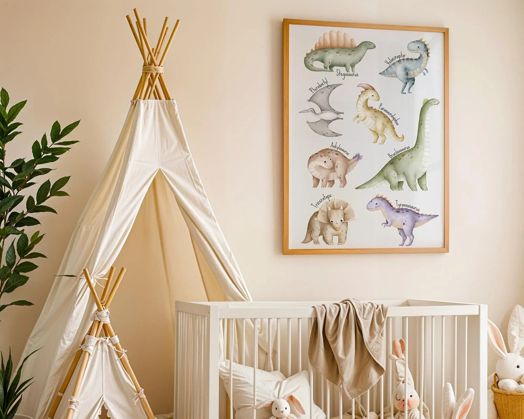 Playroom Ideas | Dinosaur Nursery Print | Fun Prehistoric Wall Art wall art print, modern home decor, unframed artwork by Nomad & Nest