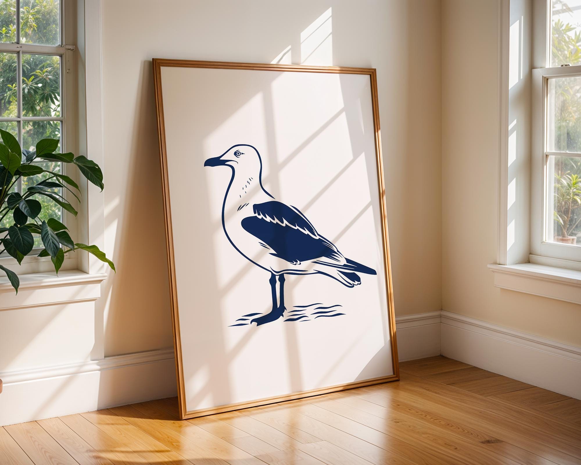 Sea Gull Art Print | Coastal Bird Poster, Modern Wildlife Artwork wall art print, modern home decor, unframed artwork by Nomad & Nest