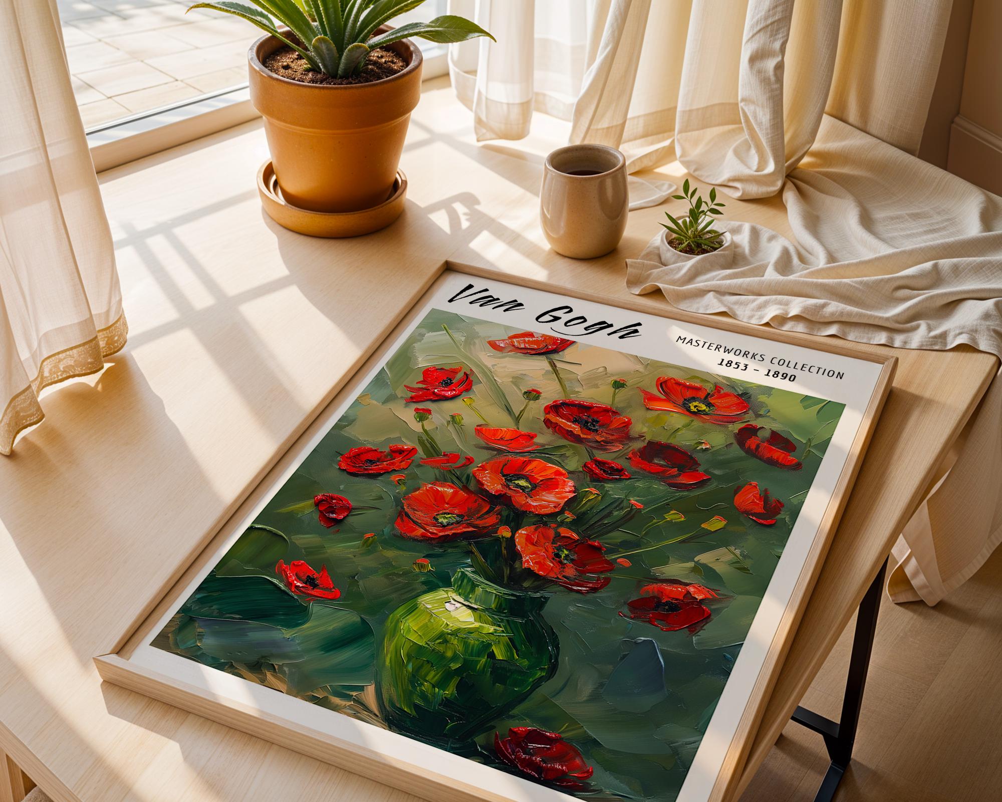 Van Gogh Print | Poppies  | Red Floral Impressionist Art Poster wall art print, modern home decor, unframed artwork by Nomad & Nest