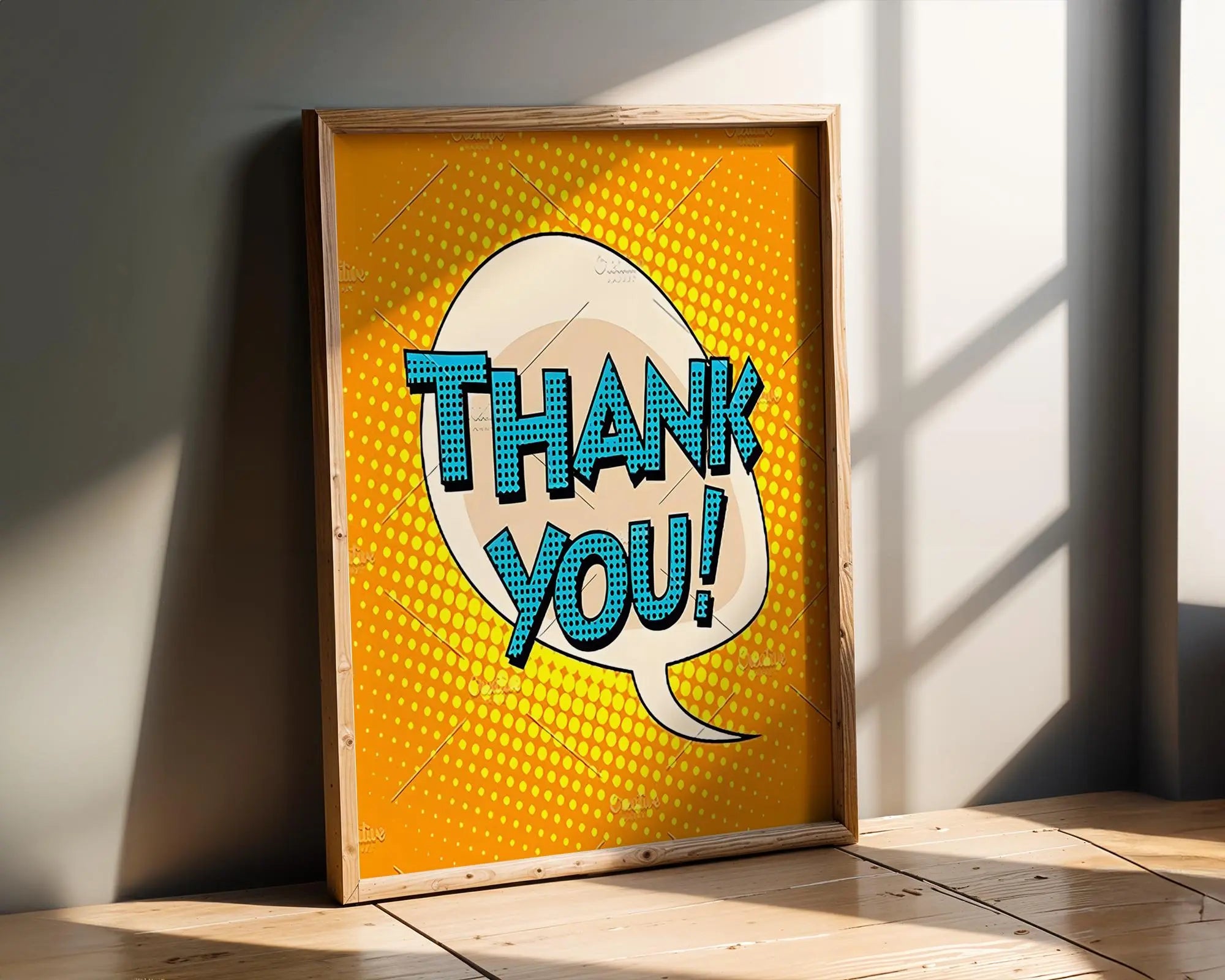 Modern Pop Art | Thank You Poster | Retro Comic Book Print wall art print, modern home decor, unframed artwork by Nomad & Nest