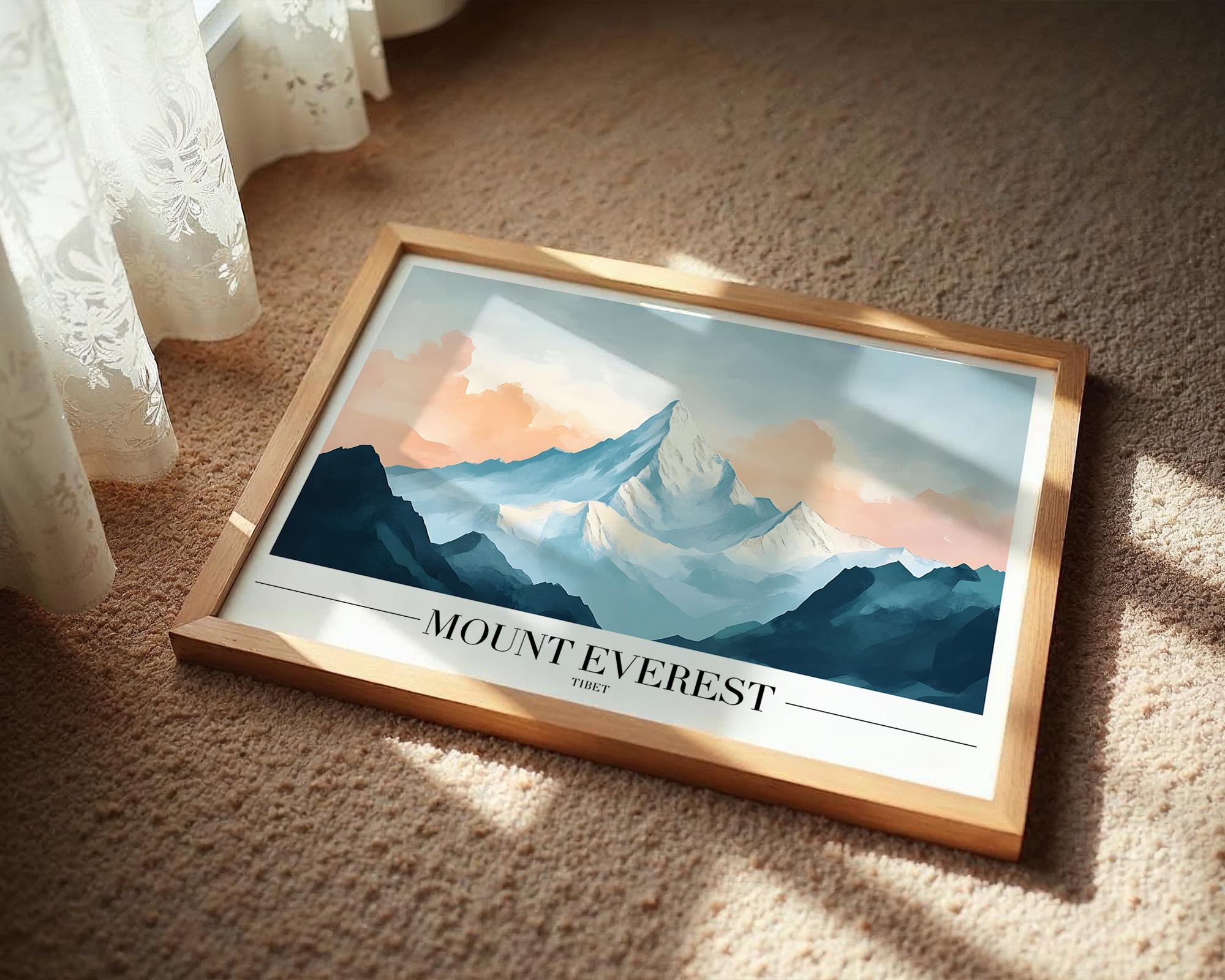 Mount Everest Print | Himalayan Landscape Art wall art print, modern home decor, unframed artwork by Nomad & Nest