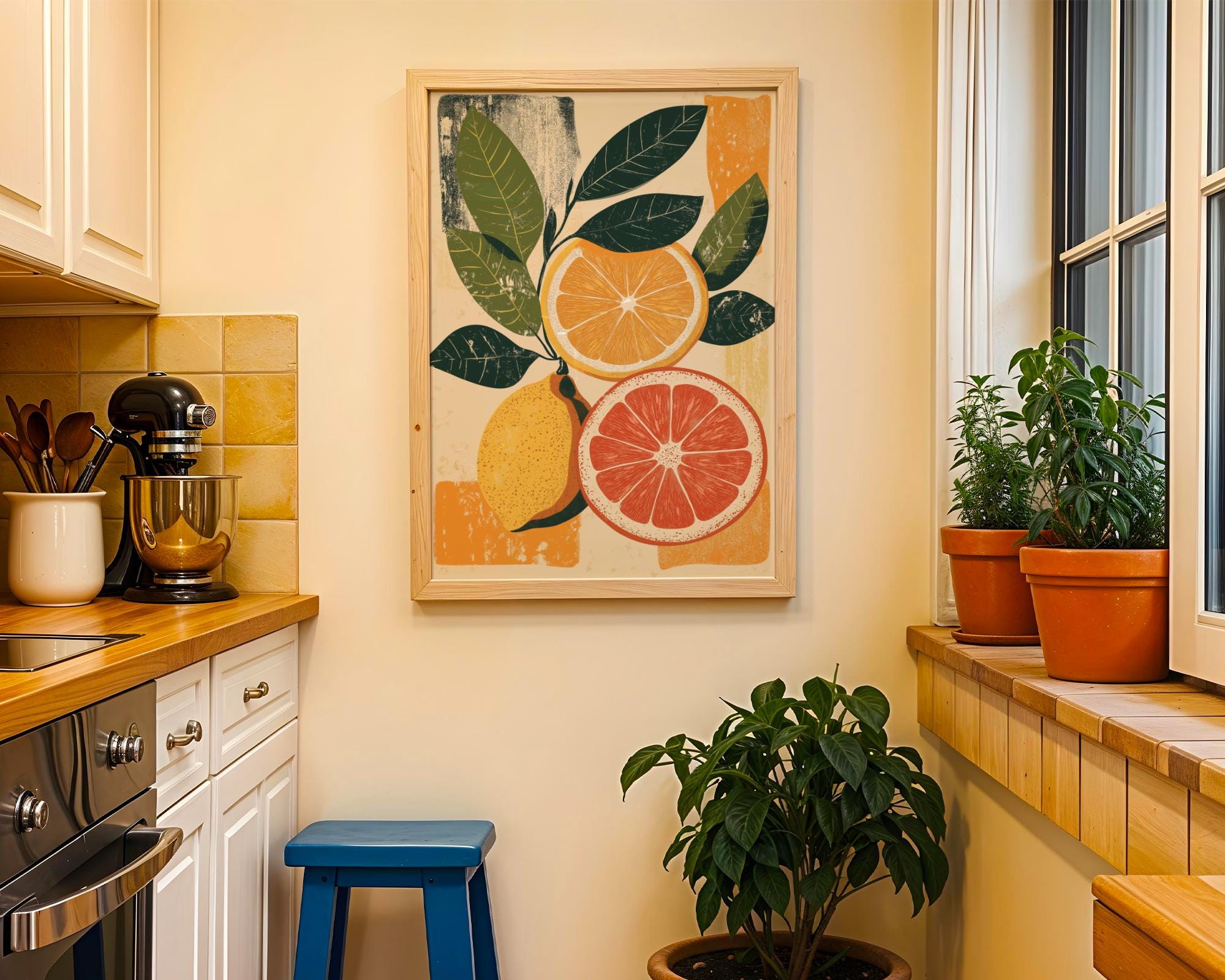 Citrus Kitchen Print • Modern Lemon & Orange Botanical Art wall art print, modern home decor, unframed artwork by Nomad & Nest
