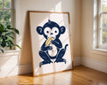 Monkey Wall Art Print | Playful Animal Nursery Decor wall art print, modern home decor, unframed artwork by Nomad & Nest